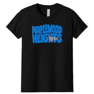 Maplewood Heights Panthers Pennant design on Bella + Canvas Jersey tee in Black