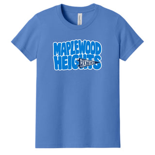 Maplewood Heights Panthers Pennant design on Bella + Canvas Jersey tee in Columbia Blue