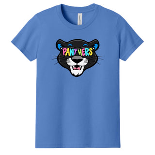 Maplewood Heights Panthers Sunglasses design on Bella + Canvas Jersey tee in Columbia Blue