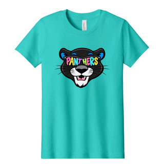Maplewood Heights Panthers Sunglasses design on Bella + Canvas Jersey tee in Teal