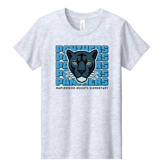 Maplewood Heights Panthers Stacked design on Bella + Canvas Jersey tee in Ash
