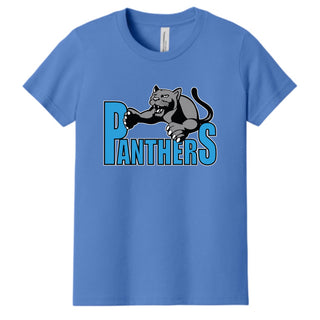 Maplewood Heights Panthers Leaping Panther design on Bella + Canvas Jersey tee in Columbia Blue