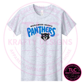 Maplewood Heights Panthers Bubble design on Bella + Canvas Jersey tee in Ash