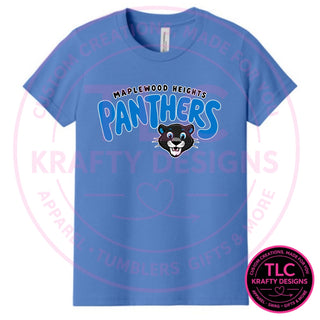 Maplewood Heights Panthers Bubble design on Bella + Canvas Jersey tee in Columbia Blue