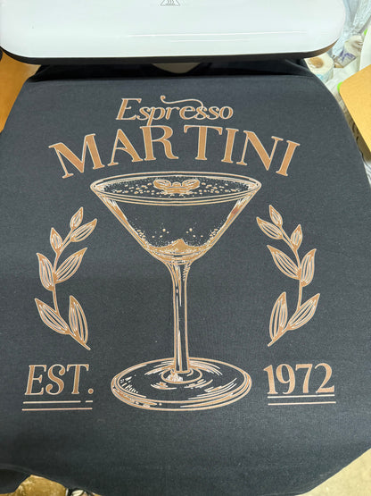 Espresso Martini Shirts, Long Sleeves, and Tanks – Classic Coffee Cocktail Design (add your year)