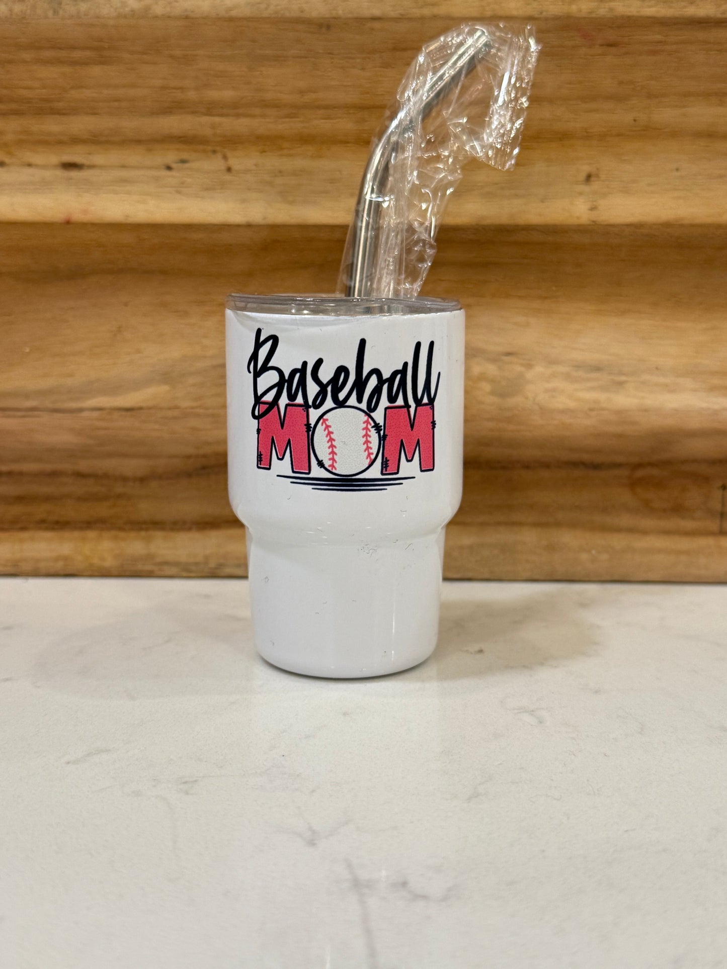 Baseball mom 3 ounce mini shot glass