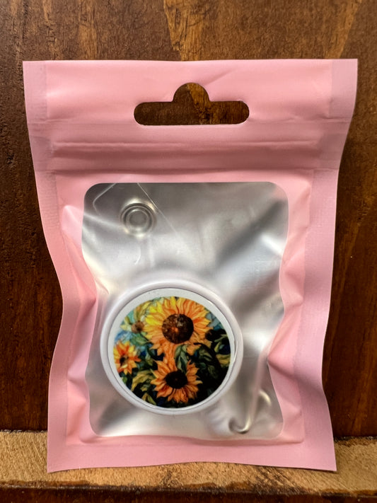 Field of Sunflowers Sublimation Retractable Badge Holder Clip