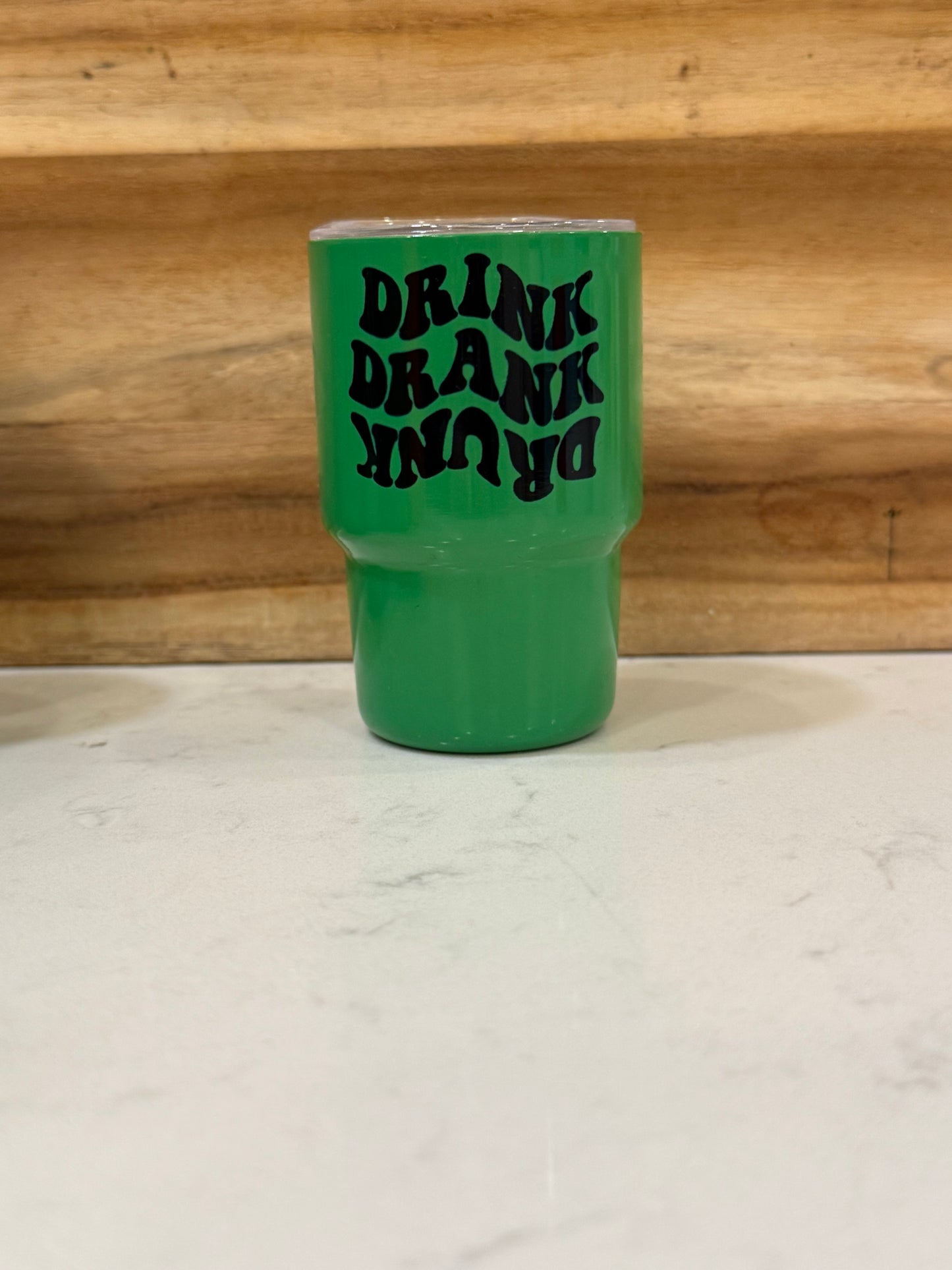 Drink, drank, drunk 3 ounce mini shot glass