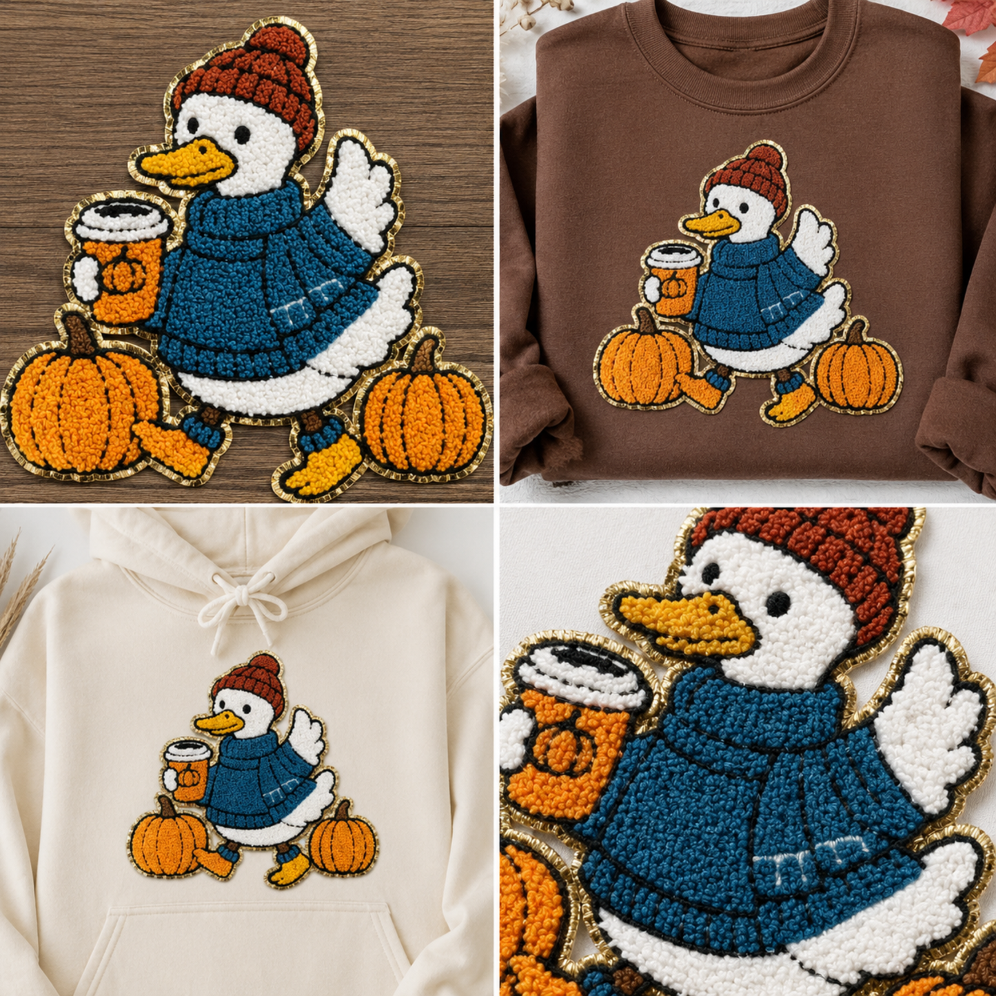 Fall Duck Sweatshirt, Pumpkin Coffee Duck Crewneck or Hoodie, Cute Autumn Sweatshirt