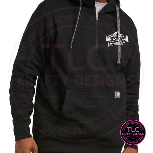 B&C General Co. Custom Tall 1/4 Zip Hoodie – Business Logo Workwear