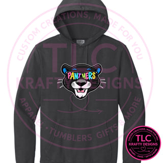 Maplewood Heights Panthers Sunglasses design on Port & Company Beach Wash hoodie in Coal