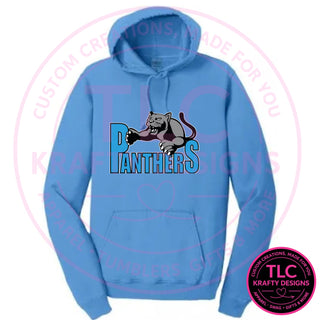 Maplewood Heights Panthers Leaping Panther design on Port & Company Beach Wash hoodie in Blue Moon