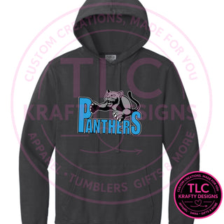 Maplewood Heights Panthers Leaping Panther design on Port & Company Beach Wash hoodie in Coal