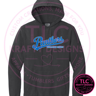 Maplewood Heights Panthers Script design on Port & Company Beach Wash hoodie in Coal