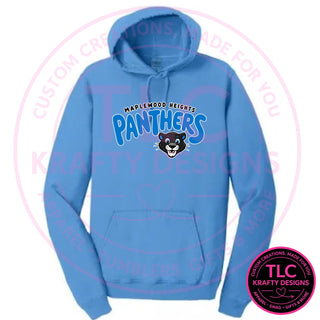 Maplewood Heights Panthers Bubble design on Port & Company Beach Wash hoodie in Blue Moon