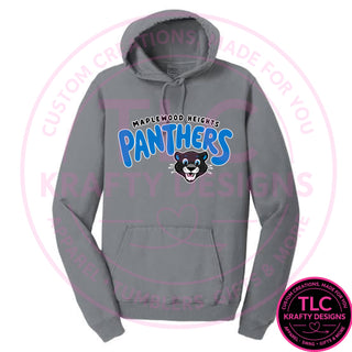 Maplewood Heights Panthers Bubble design on Port & Company Beach Wash hoodie in Pewter