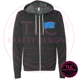 Maplewood Heights Panthers Pennant design on BELLA+CANVAS sponge fleece full-zip hoodie in Black Heather