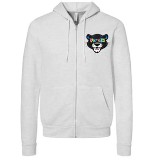 Maplewood Heights Panthers Sunglasses design on BELLA+CANVAS sponge fleece full-zip hoodie in Ash