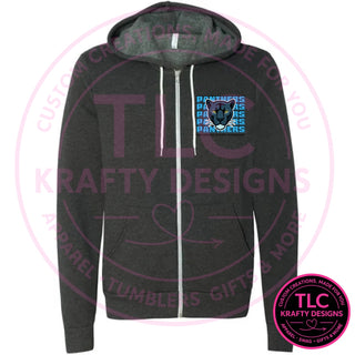 Maplewood Heights Panthers Stacked design on BELLA+CANVAS sponge fleece full-zip hoodie in Black Heather