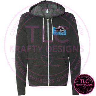 Maplewood Heights Panthers Leaping Panther design on BELLA+CANVAS sponge fleece full-zip hoodie in Black Heather