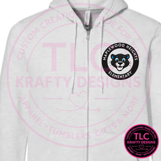 Maplewood Heights Panthers Badge design on BELLA+CANVAS sponge fleece full-zip hoodie in Ash