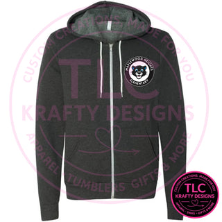 Maplewood Heights Panthers Badge design on BELLA+CANVAS sponge fleece full-zip hoodie in Black Heather