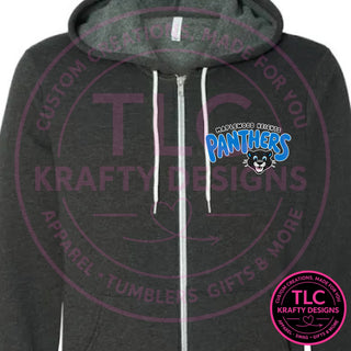 Maplewood Heights Panthers Bubble design on BELLA+CANVAS sponge fleece full-zip hoodie in Black Heather