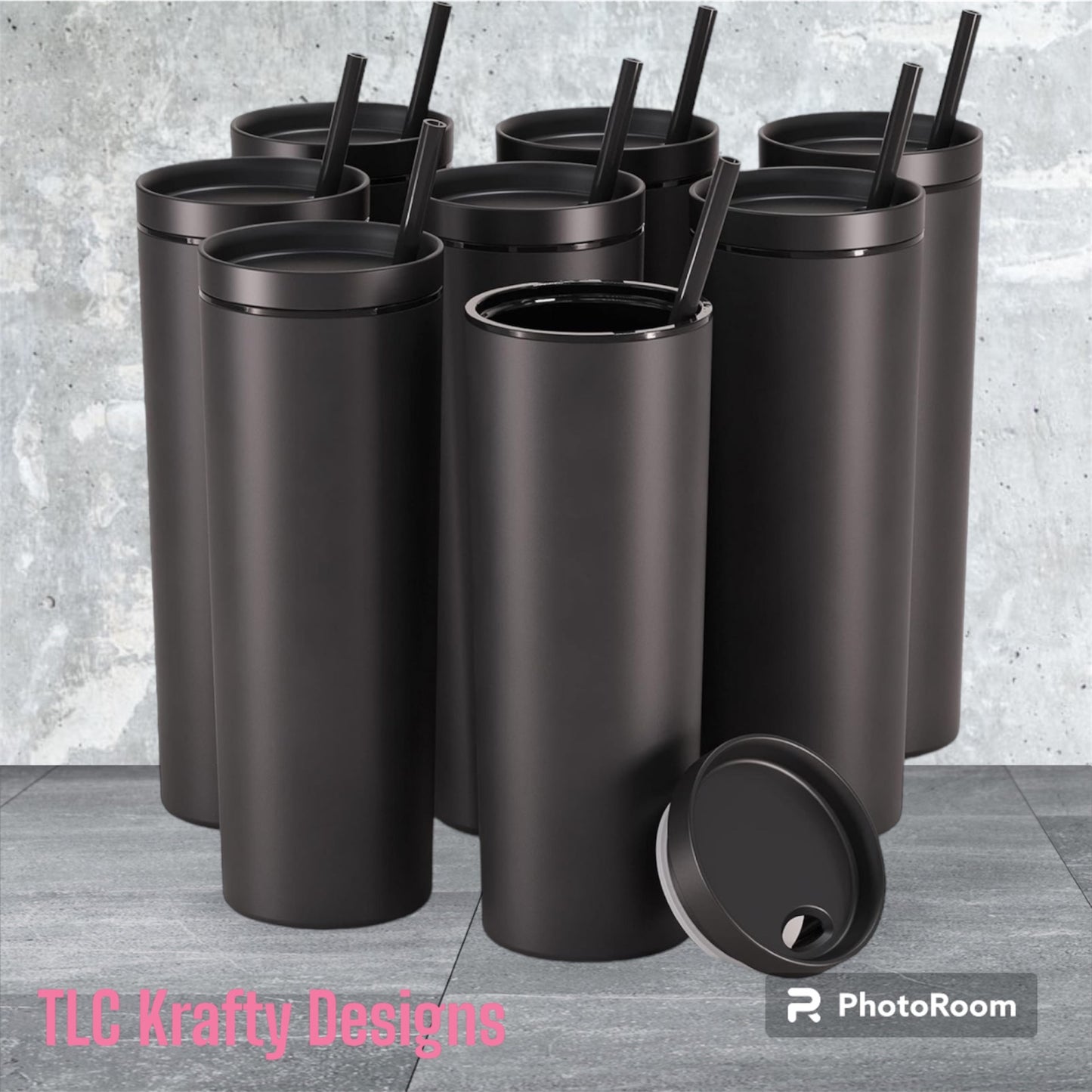 Matte Black Personalized Versatile acrylic Tumbler designed for customization, making it ideal for weddings, bachelorette parties, or birthdays