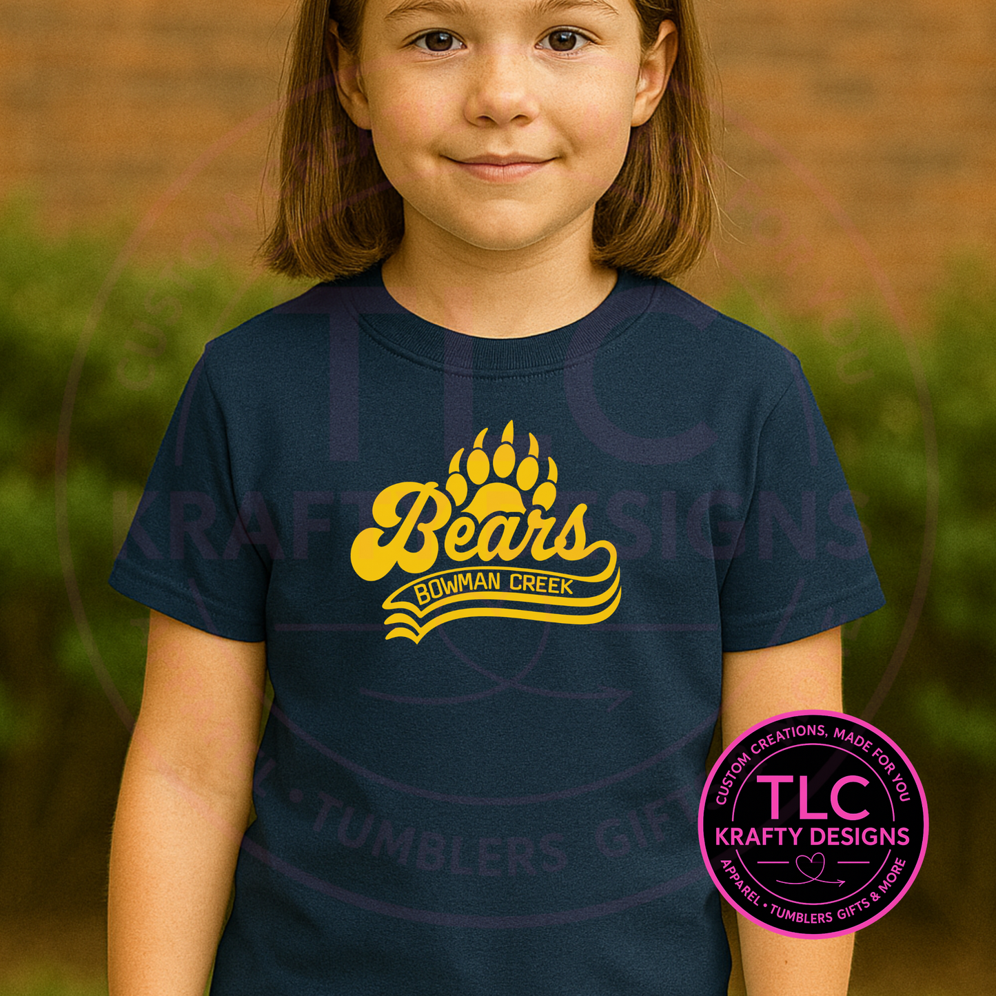 Bowman Creek Bears Yellow Logo Apparel - Bowman Creek Elementary Spirit Wear