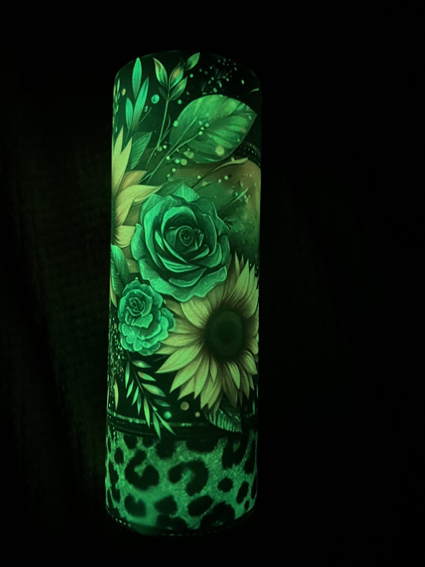 Beautiful Flowery with bright leopard print Sublimation Tumbler