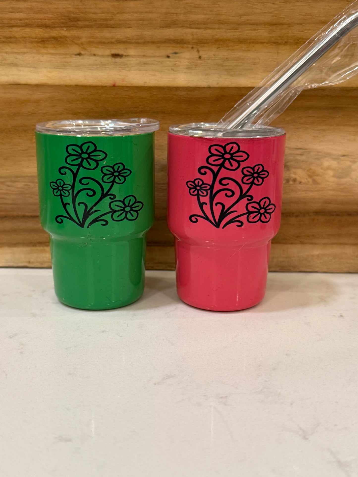 Flowery 3oz mini shot glass