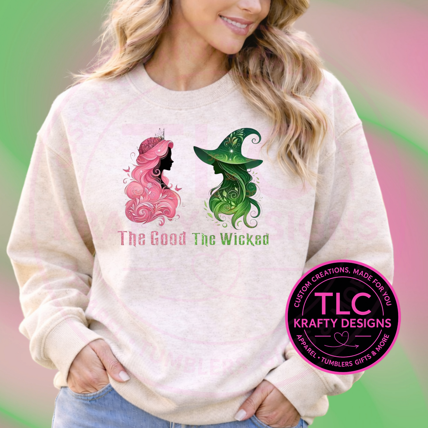 The Good The Wicked Shirt or Sweatshirt – Pink & Green Fantasy Theater-Inspired Apparel