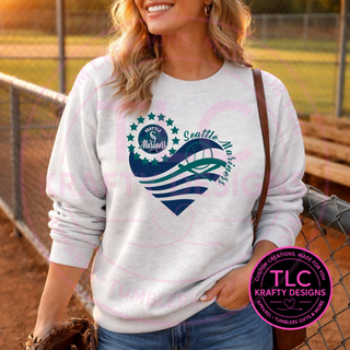Seattle Baseball Wave Design T-Shirt or Sweatshirt