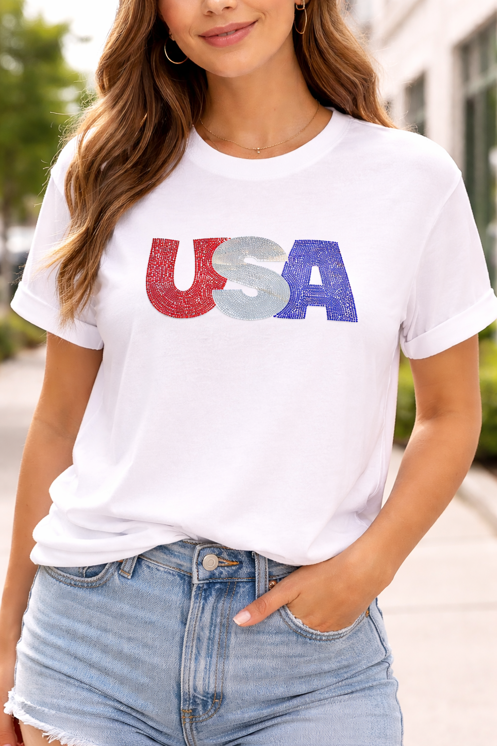 USA Spangle T-Shirt - Ready To Ship