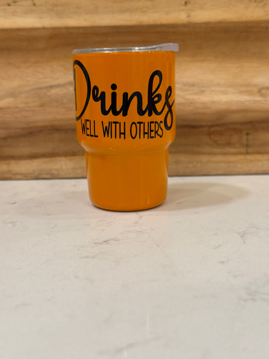 Drinks well with others 3 ounce mini shot glass