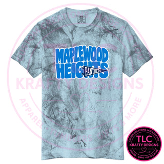 Maplewood Heights Panthers Pennant design on Comfort Colors Color Blast tee in Ocean