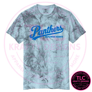 Maplewood Heights Panthers Script design on Comfort Colors Color Blast tee in Ocean