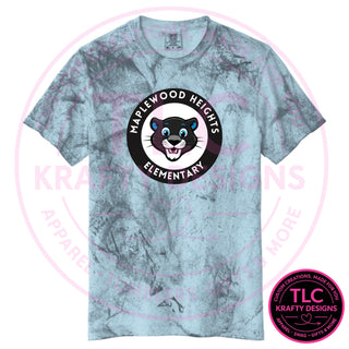 Maplewood Heights Panthers Badge design on Comfort Colors Color Blast tee in Ocean