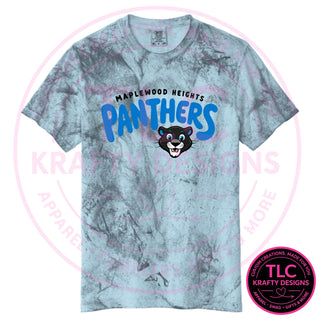 Maplewood Heights Panthers Bubble design on Comfort Colors Color Blast tee in Ocean