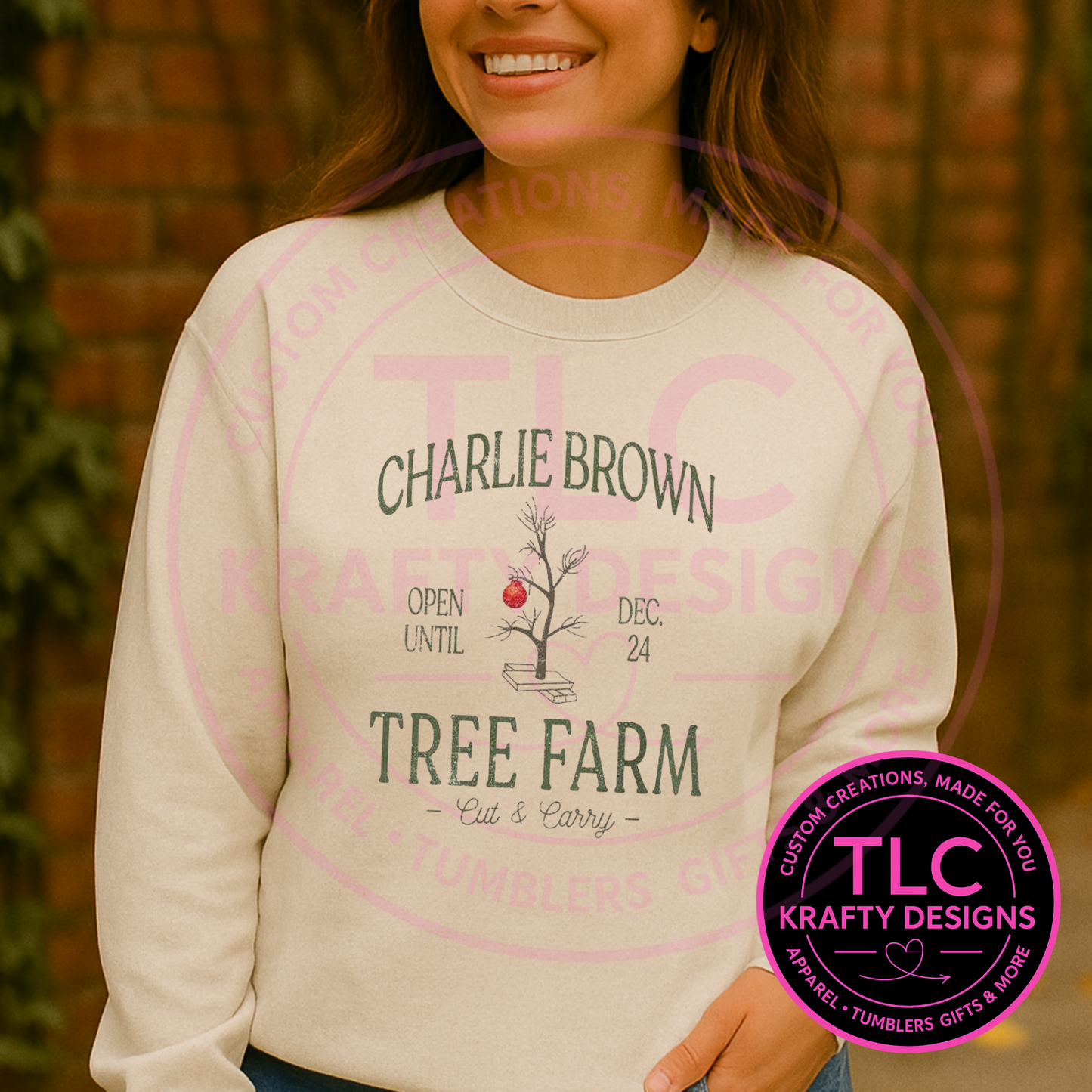 Classic Tree Farm Sweatshirt & Hoodie – Vintage Christmas Apparel with Rustic Holiday Tree Design