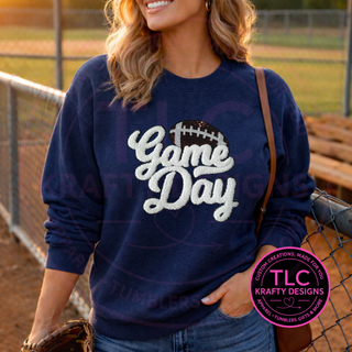 Game Day Chenille Patch Sweatshirt, Football Game Day Sweatshirt, Football Mom Sweatshirt