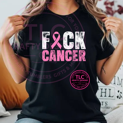 F Cancer Shirt, Breast Cancer Awareness Tee, Pink Ribbon Shirt, Cancer Fighter Gift