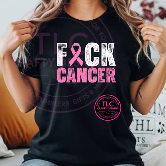 F Cancer Shirt, Breast Cancer Awareness Tee, Pink Ribbon Shirt, Cancer Fighter Gift
