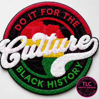 Do It For The Culture Chenille Patch, Black History Patch, XL Iron On Patch for Hoodies Sweatshirts Jackets, Cultural Pride Patch