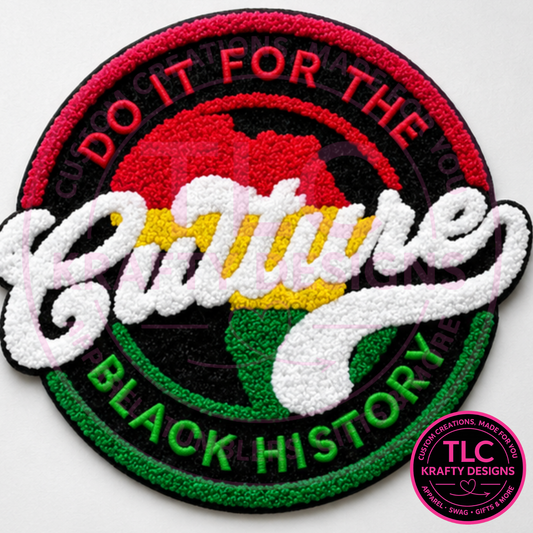 Do It For The Culture Chenille Patch, Black History Patch, XL Iron On Patch for Hoodies Sweatshirts Jackets, Cultural Pride Patch