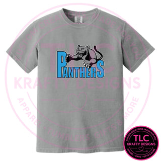 Maplewood Heights Panthers Leaping Panther design on Comfort Colors heavyweight tee in Granite