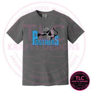 Maplewood Heights Panthers Leaping Panther design on Comfort Colors heavyweight tee in Pepper