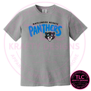 Maplewood Heights Panthers Bubble design on Comfort Colors heavyweight tee in Granite