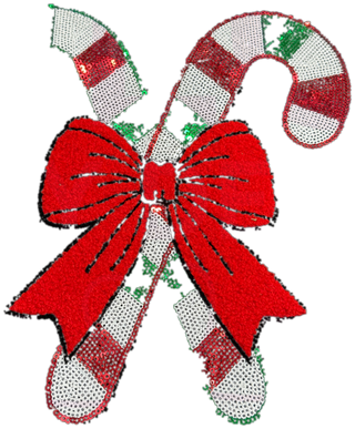 Candy Cane Chenille Patch close-up
