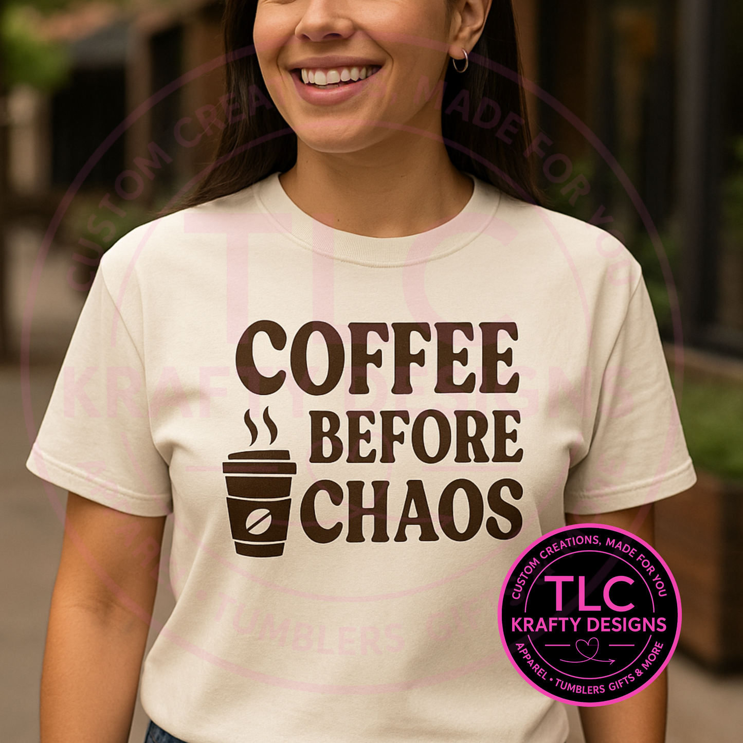Coffee Before Chaos Shirt – Funny Morning Coffee Tee, Unisex Shirt